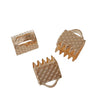 CR052 - 100 pcs. Rose Gold Plated Textured Ribbon Crimp End Caps - 7.5mm x 6mm - For 6mm cords!
