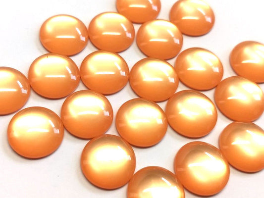 CA808 - 10 pcs Druzy Resin Embellishment Cabochons - 12mm - Gleam Style - Orange - Solid