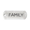 P329 - 10 pcs. Antique Silver "Family" Rectangle Charms Pendants - 21mm X 8mm