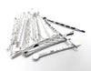 H100 - 20 pcs. Silver Plated Bobby Pins - 6mm Glue Pad - Ripple Pattern - 56mm x 6mm