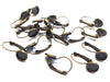 E461 - 10 pcs. Antique Bronze Earring Clips Settings Lever Back Bezels Cabochons - 8mm Glue Pad Setting