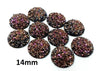 CA825 - 10 pcs Druzy Resin Embellishment Cabochons Magenta Gold Multicolor - 14mm - Dome Circle