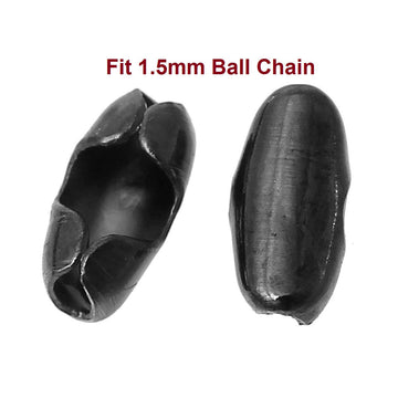 CL167 - 100 pcs. Gunmetal Ball Chain Connectors - Fit 1.5mm Ball Chains - 5mm x 2.5mm