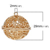 P600 - 1pc. Gold Hollow Harmony Ball with Bell Charms Pendants - 29mm
