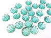 CA830 - 10 pcs Druzy Resin Embellishment Cabochons Aqua Blue - 14mm - Dome Circle - Textured Rhinestone Design