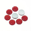 CA436 - 10 pcs Druzy Resin Embellishment Cabochons Red - 20mm - Shimmer Style