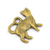 P634 - 10 pcs. Antique Bronze Cat Walking Charms Pendants - 17mm x 15mm - 3D Double Sided