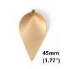 P2039 - 10 pcs. Gold Faux Leather Dangle Charms Pendants - Pinch Leaf - Silver Tone Jump Ring - 45mm (1.77") - Great for Earrings or Dangles! Small