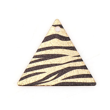 P1085 - 10 pcs Gold Plated Multicolor Enamel Triangle Metal Dangle Charms Pendants - 22mm x 19mm - 0.87" - Tiger- For Earrings, Necklaces, Dangles