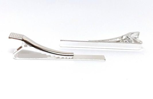 TC001 - 1 pc Silver Plated Tie Bars/Clips - 57x5mm Glue Pad ( 2 1/4") - Over 2 inches long