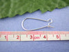 E306 - 250 pcs (125 Pairs) Silver Plated Kidney Earwire Earring Hooks -24mm x 11mm - MEDIUM