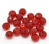 BD704 - 20 pcs. Red Crystal Glass Faceted Rondelle Beads - 6mm - Hole Size: 1mm