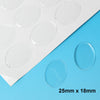 CA501A - 20 Oval Clear Round Epoxy Resin Stickers - 25mm (1") x 18mm (3/4")