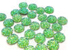 CA272 - 10 pcs Druzy Resin Embellishment Cabochons Sparkly Green - 12mm - Dome Circle