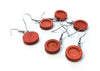 E551 - 10 pcs. Stainless Steel Silver Tone Earring Dangle Hooks Settings Bezels Cabochons - 10mm Glue Pad Setting - Wood Trays - Cherry