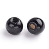 BD715B - 2000 pcs Black Wooden Wood Round Spacer Beads - 8mm (0.32") - Hole Size: 2.5mm - Glossy