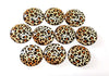 CA878 - 5 pcs Circle Leopard Glass Round Dome Seals Tiles Cabochons - 25mm (1") - Yellow