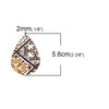 P218 - 10 pcs. White and Brown Faux Leather Dangle Charms Pendants - Teardrop - Tile Pattern - 56mm (2.2") - Double-Sided