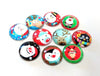 CA658 - 10 pcs Assortment of Circle Christmas Glass Round Dome Seals Tiles Cabochons - 12mm - Set 1