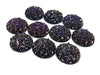 CA672 - 10 pcs Druzy Resin Embellishment Cabochons Magenta Purple Multicolor - 14mm - Dome Circle