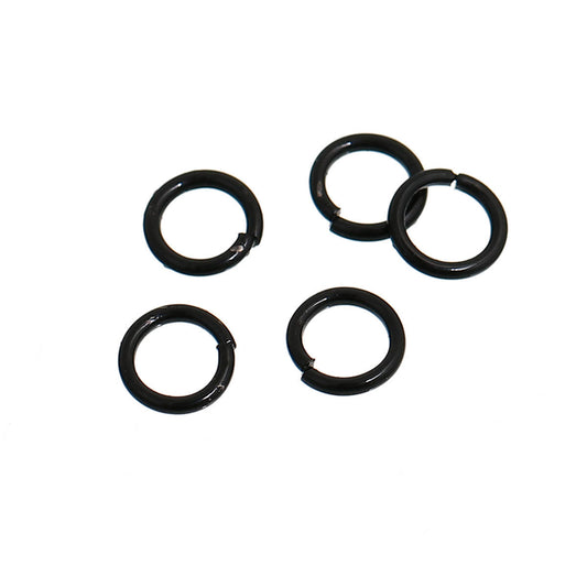J032A - 500 pcs Black Plated Open Jump Rings 6mm - 18 Gauge (1mm Thick) - Great Quality!