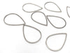 P1103 - 10 pcs Stainless Steel Silver Tone Teardrop Metal Dangle Charms Pendants - 26mm x 17mm - 1.02" - Great for Making Fringe Earrings &amp; Dangles!