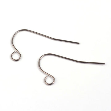 E316 - 100 pcs 304 Stainless Steel Silver Tone Earring Hooks - 22mm x 12mm - Hole Size: 2.5mm - Parallel Loop