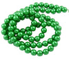 BA745 - 4mm Green Glass Pearl Imitation Round Beads - 32 inch strand - Approx. 215 beads - Hole Size:1mm