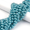 BD215 - 12mm Metallic Teal Blue Glass Pearl Imitation Round Beads - 16 inch strand - Approx. 35 Beads - Hole Size: 1mm