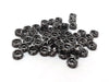 BD494 - 50 pcs Gunmetal Black Clear Rhinestone Rondelle Spacer Beads - 4mm x 2mm - Grade AAA - Hole Size: 1mm - Straight Edge