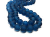 BD825 - 12mm Prussian Blue Frosted Glass Round Beads - 15" strand (40cm) - Approx 34 beads per strand - Hole Size: 1.3mm
