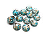 RC0022 - 10 pcs Druzy Resin Embellishment Cabochons - 12mm - Glitter Style - Blue, Gold and White