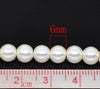 BD072 - 6mm Ivory Glass Pearl Imitation Round Beads - 32 inch strand