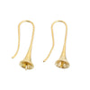 E611 - 10 pcs (5 Pairs) Gold Plated Earring Ear Wire Morning Glory Flower Hooks Bases - 21mm x 8mm