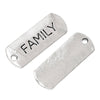 P329 - 10 pcs. Antique Silver "Family" Rectangle Charms Pendants - 21mm X 8mm