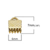 CR053 - 100 pcs. Gold Plated Textured Ribbon Crimp End Caps - 7mm x 6mm - For 6mm cords!