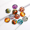 CA876 - 10 pcs Circle Butterfly Wings Glass Round Dome Seals Tiles Cabochons - 20mm