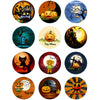 CA832 - 10 pcs Circle Halloween Glass Round Dome Seals Tiles Cabochons - 12mm - Set 7