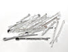 H100 - 20 pcs. Silver Plated Bobby Pins - 6mm Glue Pad - Ripple Pattern - 56mm x 6mm