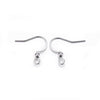 E753 - 50 pcs (25 pairs) 304 Stainless Steel Silver Tone Flat Earring Hooks - 18.5mm x 16mm - High Quality! Hole Size: 2mm