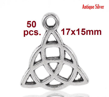 P564 - 50pcs. Antique Silver Celtic Knot Charms Pendants - 17x15mm