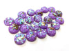 CA776 - 10 pcs Resin Round Embellishment Circle Cabochons Metal Foil Purple, Green, Gold - 10mm - Multi-Color Glitter