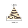 P1085 - 10 pcs Gold Plated Multicolor Enamel Triangle Metal Dangle Charms Pendants - 22mm x 19mm - 0.87" - Tiger- For Earrings, Necklaces, Dangles