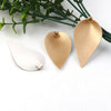 P2039 - 10 pcs. Gold Faux Leather Dangle Charms Pendants - Pinch Leaf - Silver Tone Jump Ring - 45mm (1.77") - Great for Earrings or Dangles! Small