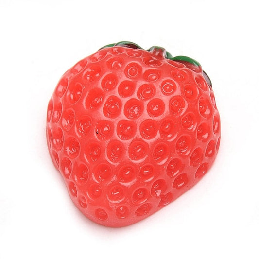 CA595 - 10 pcs Resin Embellishment Cabochons - Food - Strawberry - Fruit - 15.5mm x 12mm