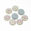 CA902 - 10 pcs Druzy Resin Embellishment Cabochons Clear White Multicolor Iridescent - 16mm - Shimmer Style