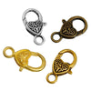 CL084 - 20 pcs. Assortment of Heart Lobster Clasps - 26mm X 14mm - 25mm x 12mm (1 inch) - 4 Colors - Claw Clasps