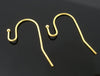 E545 - 200 pcs Gold Plated Earring Wire Hooks with Ball - 21x12mm - 21mm x 12mm - 21 Gauge Wire