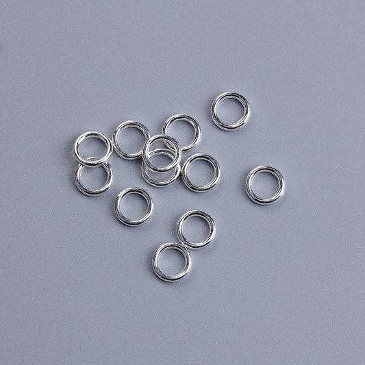 J293 - 100 pcs Silver Plated Soldered Closed Jump Rings - 6mm - 17 Gauge (1.3mm Thick)
