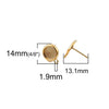 E733 - 4 pcs. 18K Gold Filled Earring Posts Studs Settings Bezels Cabochons Tacks with Parallel Loop - 8mm Glue Pad Setting - Made of Copper